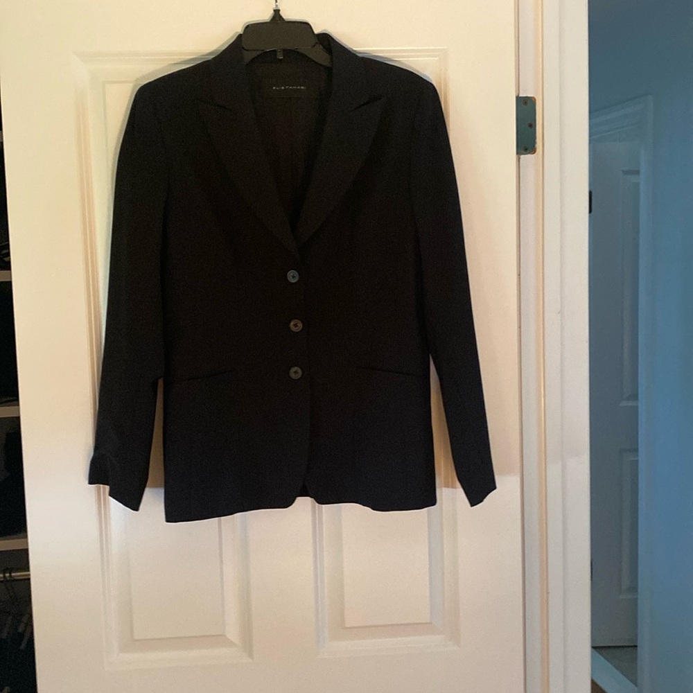 Eli Tahari peak lapel jacket.